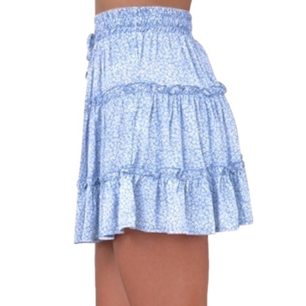 NEW…SIENNA SKY Blue Floral Skirt